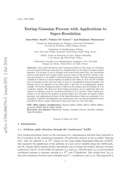 Testing Gaussian Process with Applications to Super-Resolution