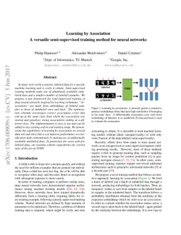 Learning by Association - A versatile semi-supervised training method
  for neural networks