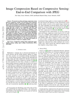Image Compression Based on Compressive Sensing: End-to-End Comparison
  with JPEG