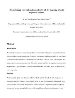 DeepSF: deep convolutional neural network for mapping protein sequences
  to folds