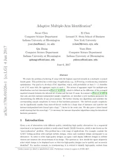 Adaptive Multiple-Arm Identification