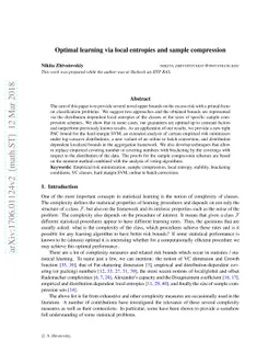 Optimal learning via local entropies and sample compression