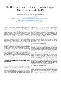 xLED: Covert Data Exfiltration from Air-Gapped Networks via Router LEDs