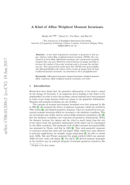 A Kind of Affine Weighted Moment Invariants