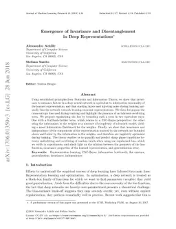 Emergence of Invariance and Disentanglement in Deep Representations