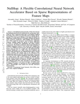 NullHop: A Flexible Convolutional Neural Network Accelerator Based on
  Sparse Representations of Feature Maps