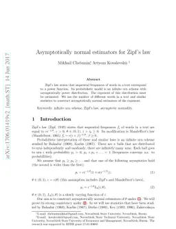 Asymptotically normal estimators for Zipf's law