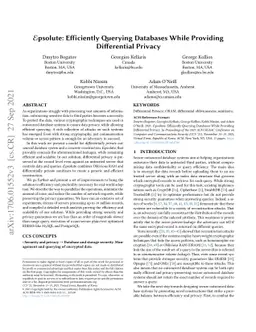 $\mathcal{E}\text{psolute}$: Efficiently Querying Databases While
  Providing Differential Privacy