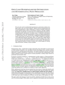 Open Loop Hyperparameter Optimization and Determinantal Point Processes