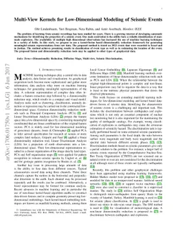 Multi-View Kernels for Low-Dimensional Modeling of Seismic Events