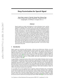 Deep Factorization for Speech Signal