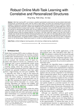 Robust Online Multi-Task Learning with Correlative and Personalized
  Structures