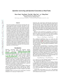 Question Answering and Question Generation as Dual Tasks
