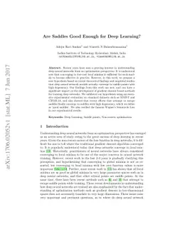 Are Saddles Good Enough for Deep Learning?