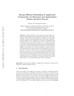 Energy Efficient Scheduling of Application Components via Brownout and
  Approximate Markov Decision Process