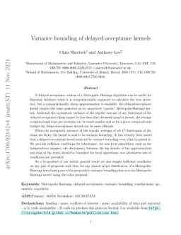 Variance bounding of delayed-acceptance kernels