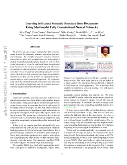 Learning to Extract Semantic Structure from Documents Using Multimodal
  Fully Convolutional Neural Network