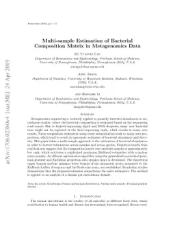 Multi-sample Estimation of Bacterial Composition Matrix in Metagenomics
  Data