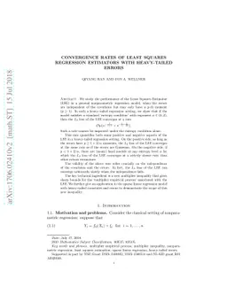 Convergence rates of least squares regression estimators with
  heavy-tailed errors