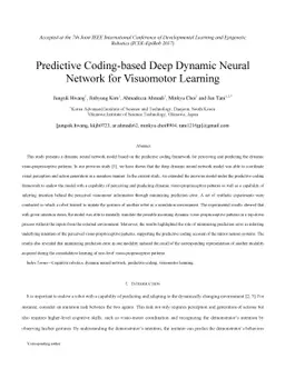 Predictive Coding-based Deep Dynamic Neural Network for Visuomotor
  Learning