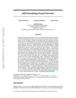 Self-Normalizing Neural Networks