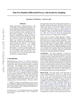 Pain-Free Random Differential Privacy with Sensitivity Sampling