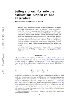 Jeffreys priors for mixture estimation: properties and alternatives