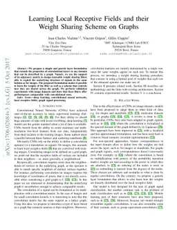 Learning Local Receptive Fields and their Weight Sharing Scheme on
  Graphs