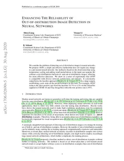 Enhancing The Reliability of Out-of-distribution Image Detection in
  Neural Networks