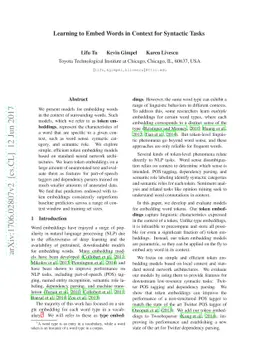 Learning to Embed Words in Context for Syntactic Tasks
