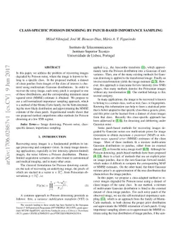 Class-specific Poisson denoising by patch-based importance sampling