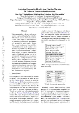 Assigning personality/identity to a chatting machine for coherent
  conversation generation