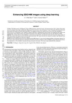 Enhancing SDO/HMI images using deep learning