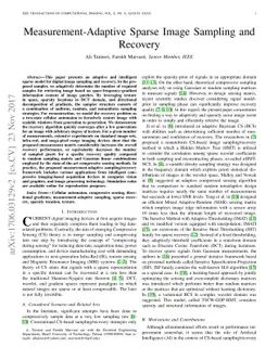 Measurement-Adaptive Sparse Image Sampling and Recovery