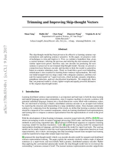 Trimming and Improving Skip-thought Vectors