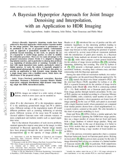 A Bayesian Hyperprior Approach for Joint Image Denoising and
  Interpolation, with an Application to HDR Imaging