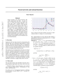 Neural networks and rational functions