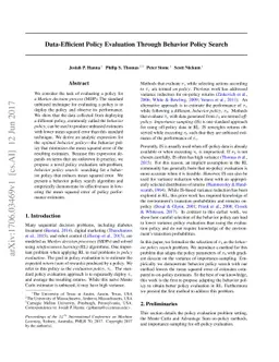 Data-Efficient Policy Evaluation Through Behavior Policy Search