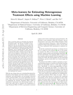 Meta-learners for Estimating Heterogeneous Treatment Effects using
  Machine Learning