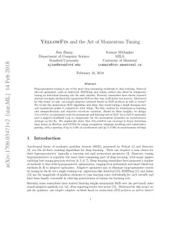 YellowFin and the Art of Momentum Tuning