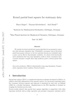Kernel partial least squares for stationary data