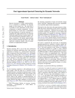 Fast Approximate Spectral Clustering for Dynamic Networks
