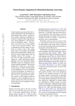 Neural Domain Adaptation for Biomedical Question Answering