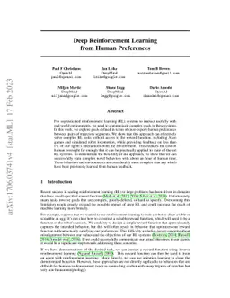 Deep reinforcement learning from human preferences
