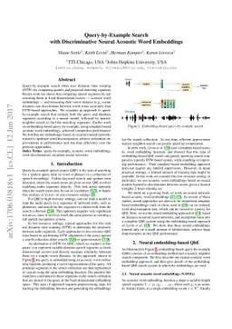 Query-by-Example Search with Discriminative Neural Acoustic Word
  Embeddings