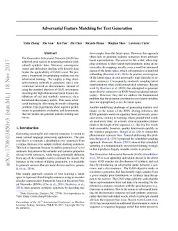 Adversarial Feature Matching for Text Generation