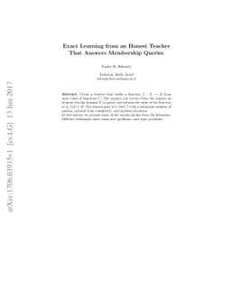 Exact Learning from an Honest Teacher That Answers Membership Queries