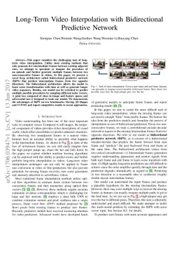 Long-Term Video Interpolation with Bidirectional Predictive Network