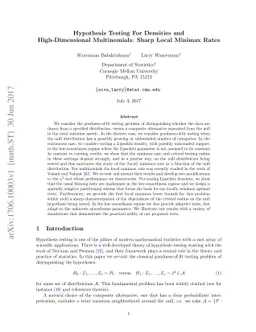 Hypothesis Testing For Densities and High-Dimensional Multinomials:
  Sharp Local Minimax Rates