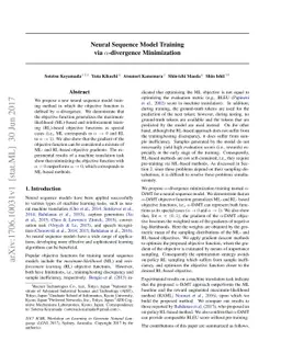 Neural Sequence Model Training via $α$-divergence Minimization